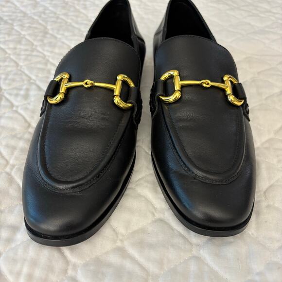 Jeffrey Campbell 7.5 Gold Horsebit Black Loafers Quiet Luxury - Picture 6 of 8